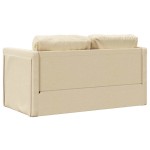 vidaXL Canapea extensibilă 2 în 1, crem, 112x174x55 cm, textil vidaXL Canapea extensibilă 2 în 1, crem, 112x174x55 cm, textil