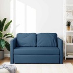 vidaXL Canapea extensibilă 2 în 1, albastru, 112x174x55 cm textil vidaXL Canapea extensibilă 2 în 1, albastru, 112x174x55 cm textil