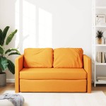 vidaXL Canapea extensibilă 2 în 1 galben închis 112x174x55 cm țesătură vidaXL Canapea extensibilă 2 în 1 galben închis 112x174x55 cm țesătură