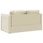 vidaXL Canapea extensibilă 2 în 1, crem, 112x174x55cm, piele ecologică vidaXL Canapea extensibilă 2 în 1, crem, 112x174x55cm, piele ecologică