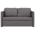 vidaXL Canapea extensibilă 2 în 1, gri, 112x174x55 cm, piele ecologică vidaXL Canapea extensibilă 2 în 1, gri, 112x174x55 cm, piele ecologică