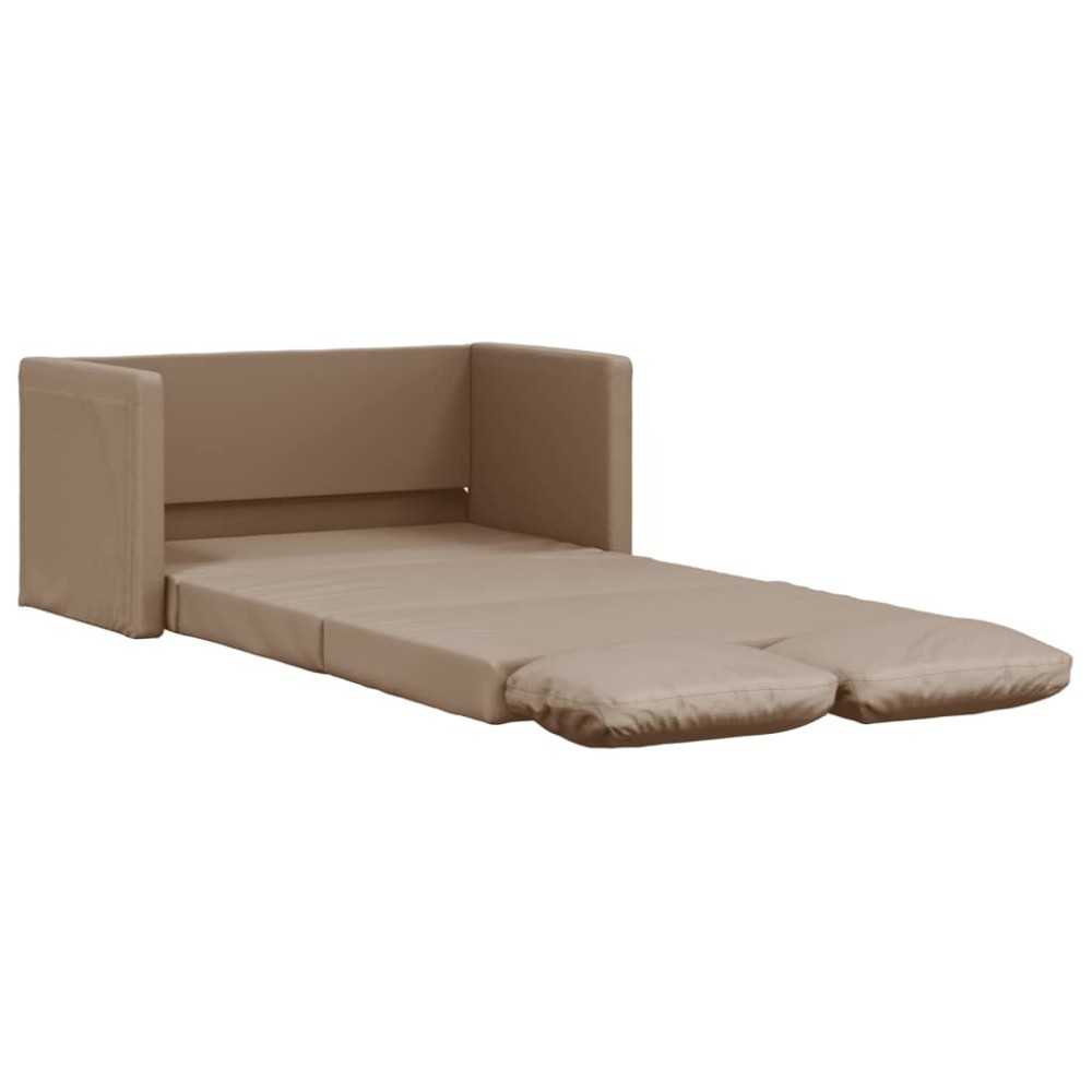 vidaXL Canapea extensibilă 2 în 1, cappuccino, 112x174x55 cm piele eco