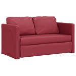 vidaXL Canapea extensibilă 2 în 1, roșu vin, 112x174x55 cm piele eco vidaXL Canapea extensibilă 2 în 1, roșu vin, 112x174x55 cm piele eco