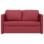 vidaXL Canapea extensibilă 2 în 1, roșu vin, 112x174x55 cm piele eco vidaXL Canapea extensibilă 2 în 1, roșu vin, 112x174x55 cm piele eco