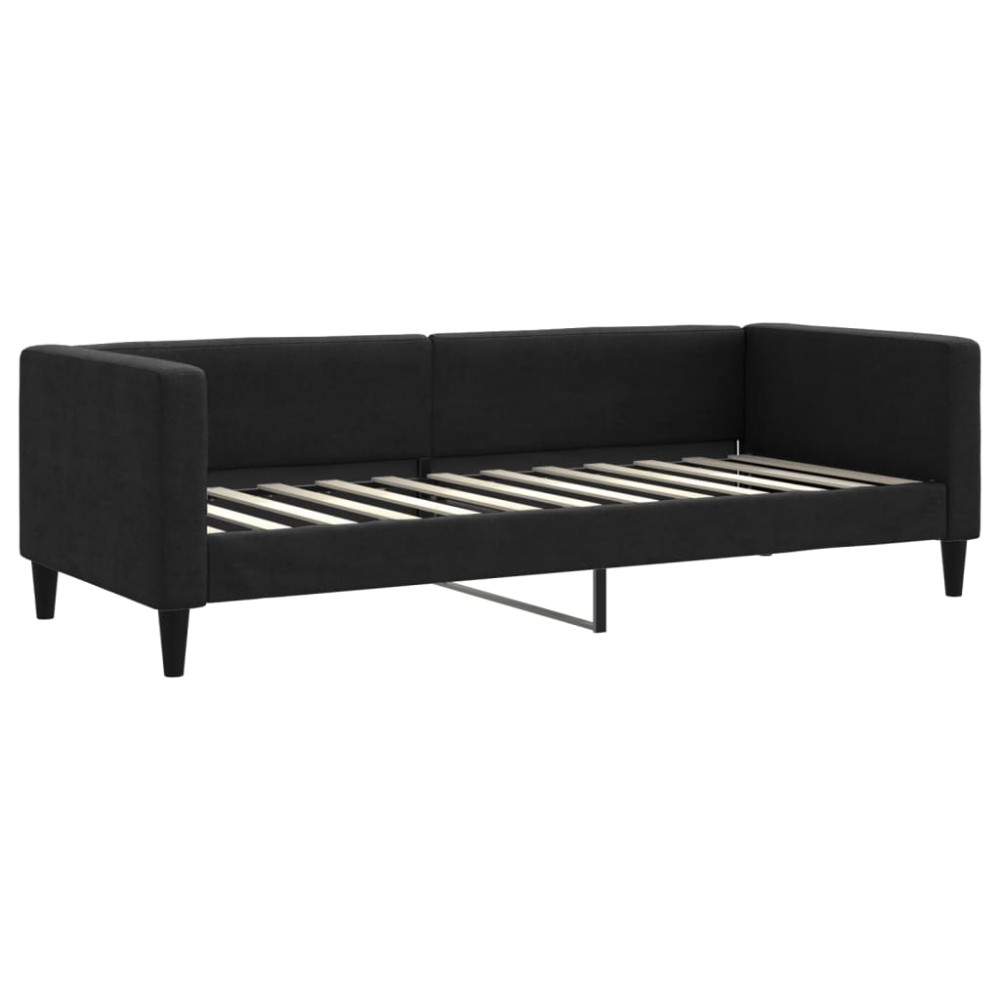 vidaXL Pat de zi, negru, 80x200 cm, material textil
