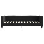 vidaXL Pat de zi, negru, 80x200 cm, material textil