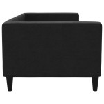 vidaXL Pat de zi, negru, 80x200 cm, material textil
