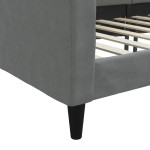 vidaXL Pat de zi, gri închis, 90x200 cm, material textil