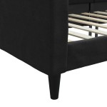 vidaXL Pat de zi, negru, 90x200 cm, material textil vidaXL Pat de zi, negru, 90x200 cm, material textil