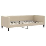 vidaXL Pat de zi, crem, 90x200 cm, material textil