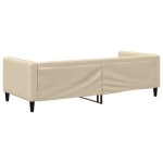 vidaXL Pat de zi, crem, 90x200 cm, material textil