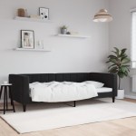 vidaXL Pat de zi, negru, 90x200 cm, catifea vidaXL Pat de zi, negru, 90x200 cm, catifea