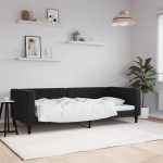 vidaXL Pat de zi, negru, 90x190 cm, catifea vidaXL Pat de zi, negru, 90x190 cm, catifea