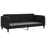 vidaXL Pat de zi, negru, 80x200 cm, material textil