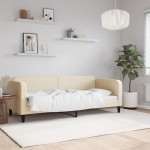 vidaXL Pat de zi, crem, 80x200 cm, material textil vidaXL Pat de zi, crem, 80x200 cm, material textil