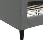 vidaXL Pat de zi, gri închis, 90x200 cm, material textil