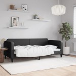 vidaXL Pat de zi, negru, 90x200 cm, material textil vidaXL Pat de zi, negru, 90x200 cm, material textil