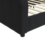 vidaXL Pat de zi, negru, 90x200 cm, catifea vidaXL Pat de zi, negru, 90x200 cm, catifea
