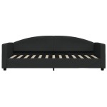 vidaXL Pat de zi, negru, 80x200 cm, material textil