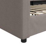 vidaXL Pat de zi, gri taupe, 80x200 cm, material textil