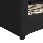 vidaXL Pat de zi, negru, 90x200 cm, material textil vidaXL Pat de zi, negru, 90x200 cm, material textil