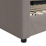 vidaXL Pat de zi, gri taupe, 90x200 cm, material textil vidaXL Pat de zi, gri taupe, 90x200 cm, material textil