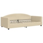 vidaXL Pat de zi, crem, 90x200 cm, material textil
