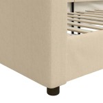 vidaXL Pat de zi, crem, 90x200 cm, material textil