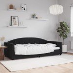 vidaXL Pat de zi, negru, 90x200 cm, catifea vidaXL Pat de zi, negru, 90x200 cm, catifea