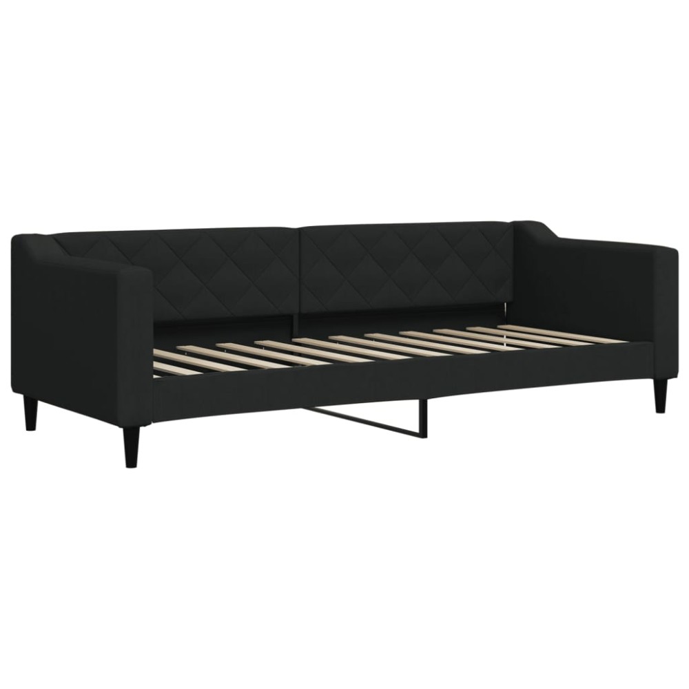 vidaXL Pat de zi, negru, 80x200 cm, material textil