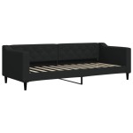 vidaXL Pat de zi, negru, 80x200 cm, material textil