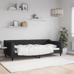vidaXL Pat de zi, negru, 90x200 cm, material textil vidaXL Pat de zi, negru, 90x200 cm, material textil