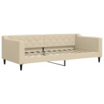 vidaXL Pat de zi, crem, 90x200 cm, material textil
