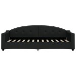 vidaXL Pat de zi, negru, 80x200 cm, material textil
