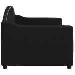 vidaXL Pat de zi, negru, 80x200 cm, material textil