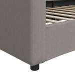 vidaXL Pat de zi, gri taupe, 80x200 cm, material textil