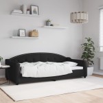 vidaXL Pat de zi, negru, 90x200 cm, material textil vidaXL Pat de zi, negru, 90x200 cm, material textil
