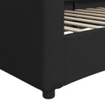 vidaXL Pat de zi, negru, 90x200 cm, material textil vidaXL Pat de zi, negru, 90x200 cm, material textil