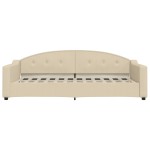 vidaXL Pat de zi, crem, 90x200 cm, material textil