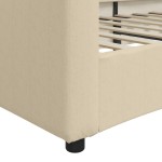 vidaXL Pat de zi, crem, 90x200 cm, material textil