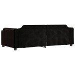 vidaXL Pat de zi, negru, 80x200 cm, material textil
