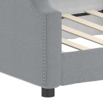 vidaXL Pat de zi, gri deschis, 90x200 cm, material textil