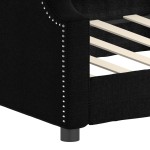 vidaXL Pat de zi, negru, 90x200 cm, material textil vidaXL Pat de zi, negru, 90x200 cm, material textil