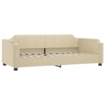 vidaXL Pat de zi, crem, 90x200 cm, material textil