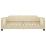 vidaXL Pat de zi, crem, 90x200 cm, material textil
