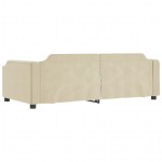 vidaXL Pat de zi, crem, 90x200 cm, material textil