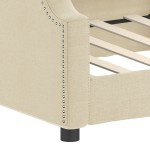 vidaXL Pat de zi, crem, 90x200 cm, material textil