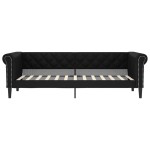 vidaXL Pat de zi, negru, 80x200 cm, piele ecologică