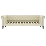 vidaXL Pat de zi, crem, 80x200 cm, piele ecologică vidaXL Pat de zi, crem, 80x200 cm, piele ecologică