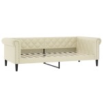 vidaXL Pat de zi, crem, 90x200 cm, piele ecologică
